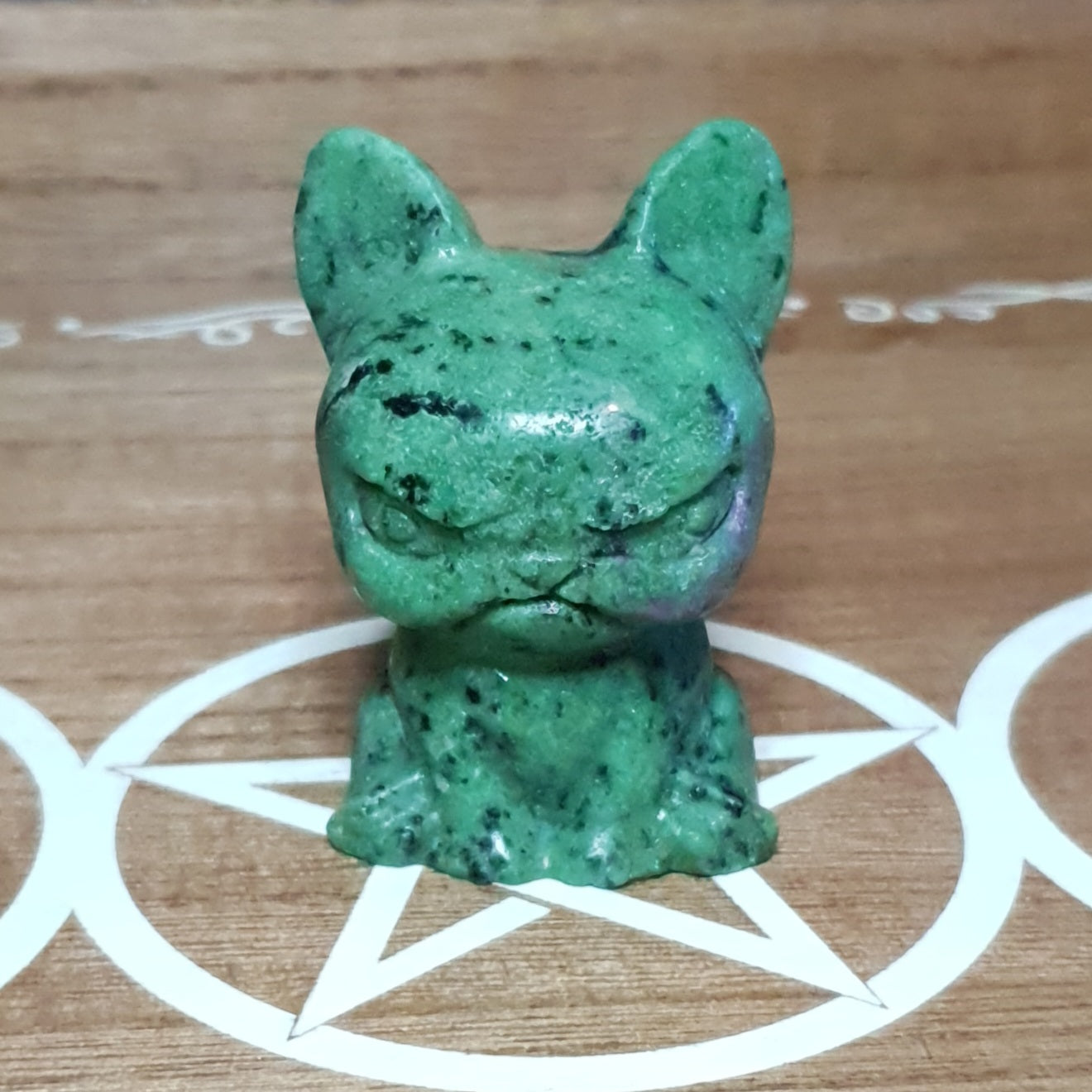 Angry Dog Carvings. Comes in Ruby Zoisite and Yooperlite.