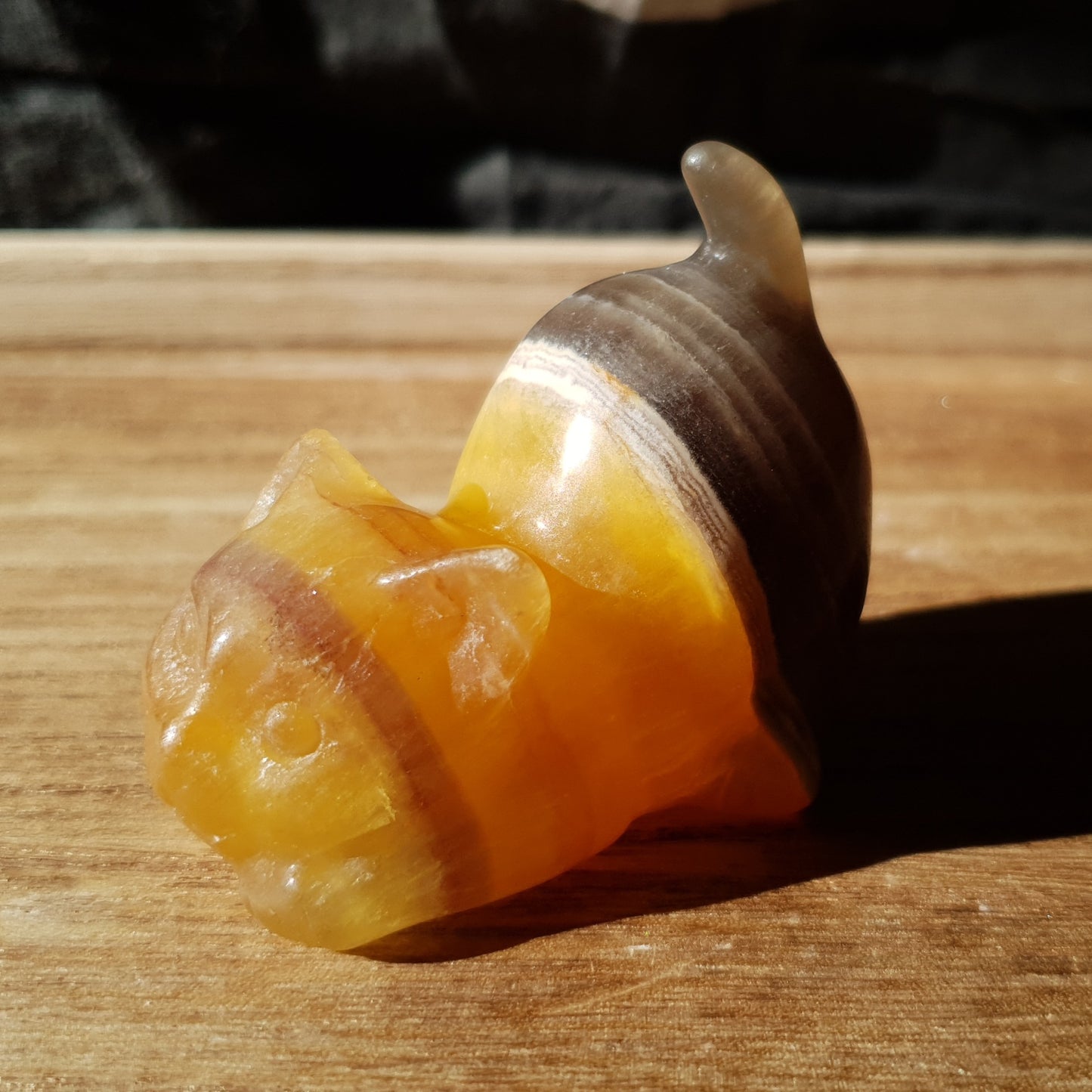 Bouncy Fluorite Kitty Cat Crystal Carving.