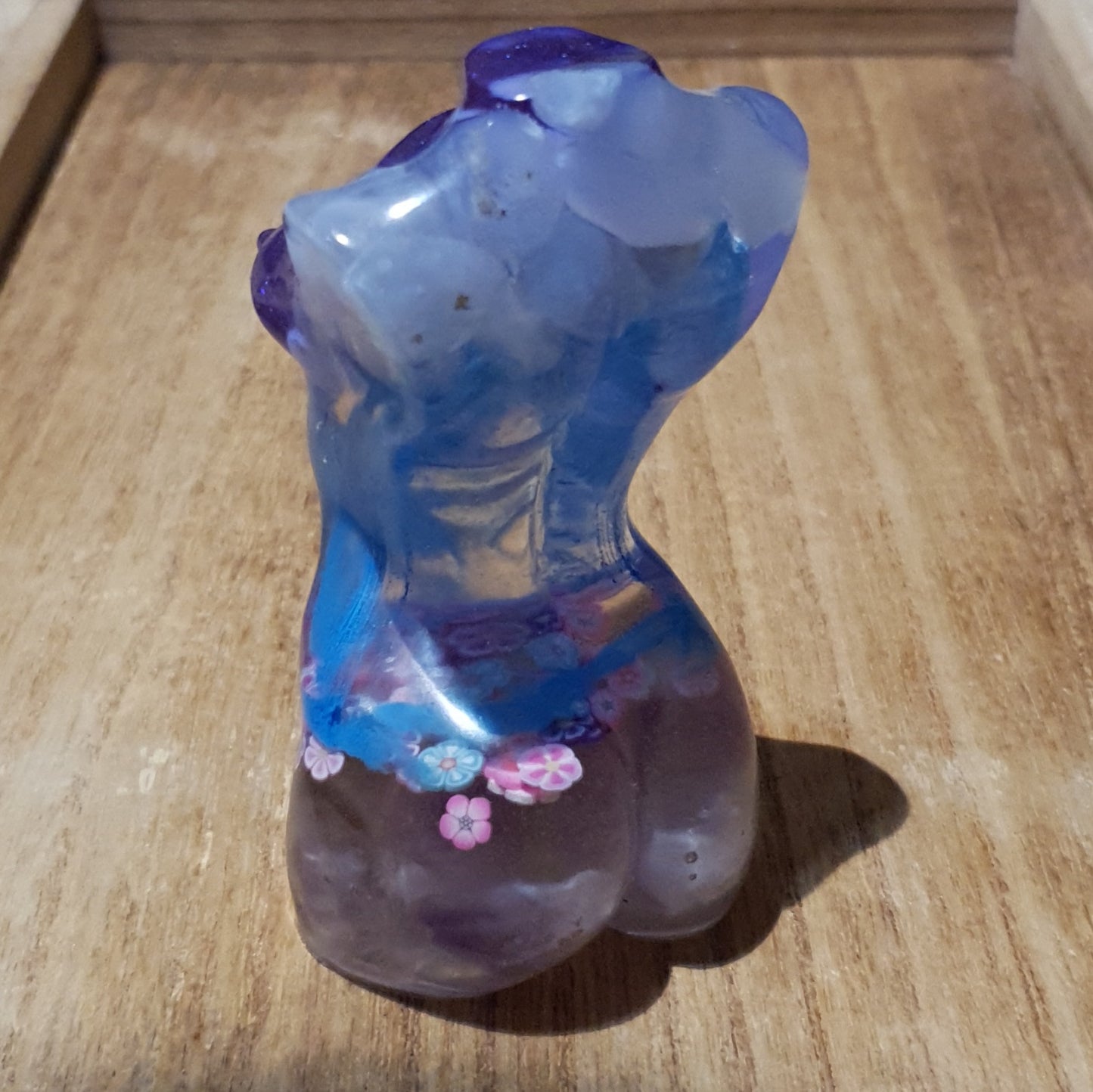 Blue Lace Agate & Amethyst Resin Lady Bodice.