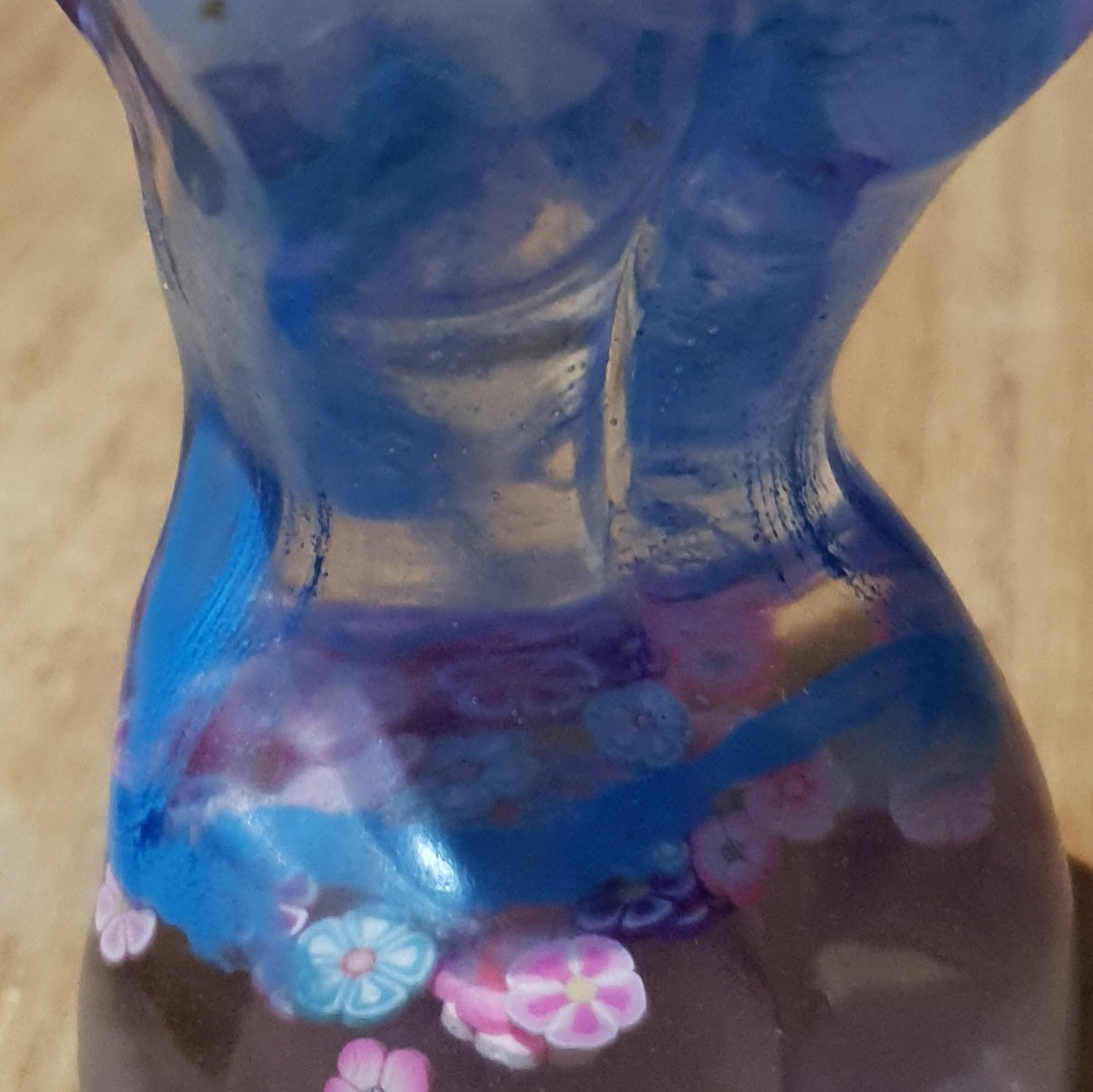 Blue Lace Agate & Amethyst Resin Lady Bodice.