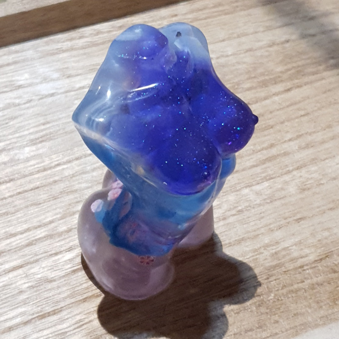 Blue Lace Agate & Amethyst Resin Lady Bodice.