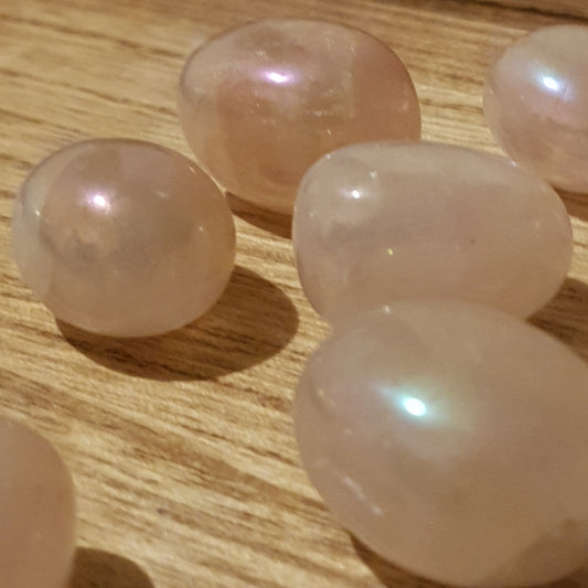 Aura Rose Quartz Large Tumble.