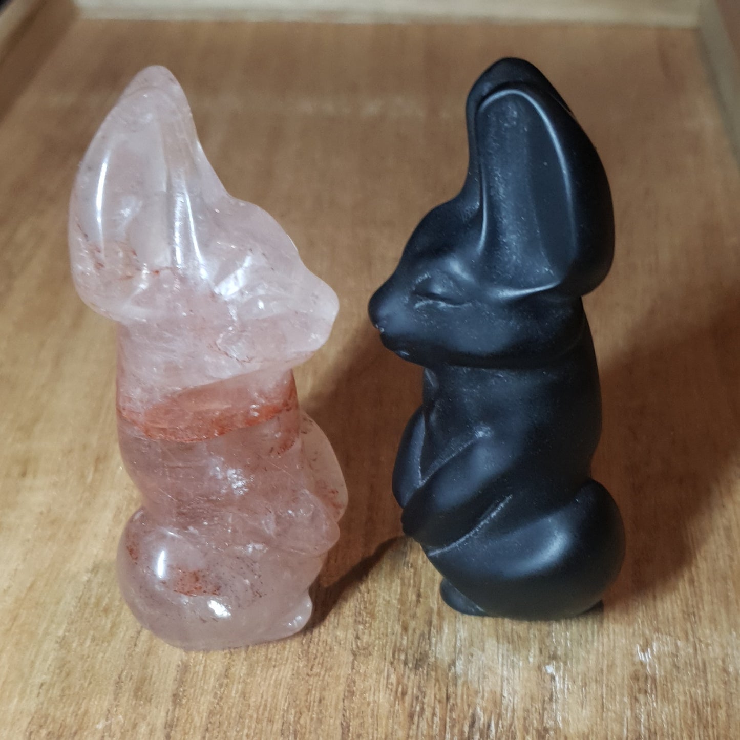 Not So Innocent Bunny Rabbit Crystal Carving.