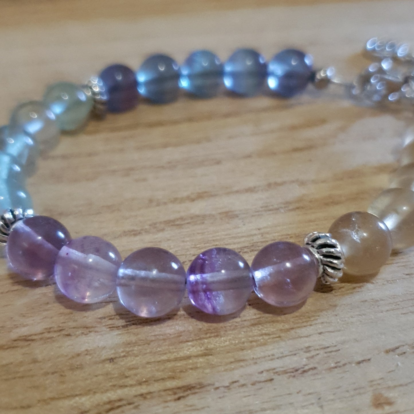 Multi Coloured Fluorite Handmade Bracelet.