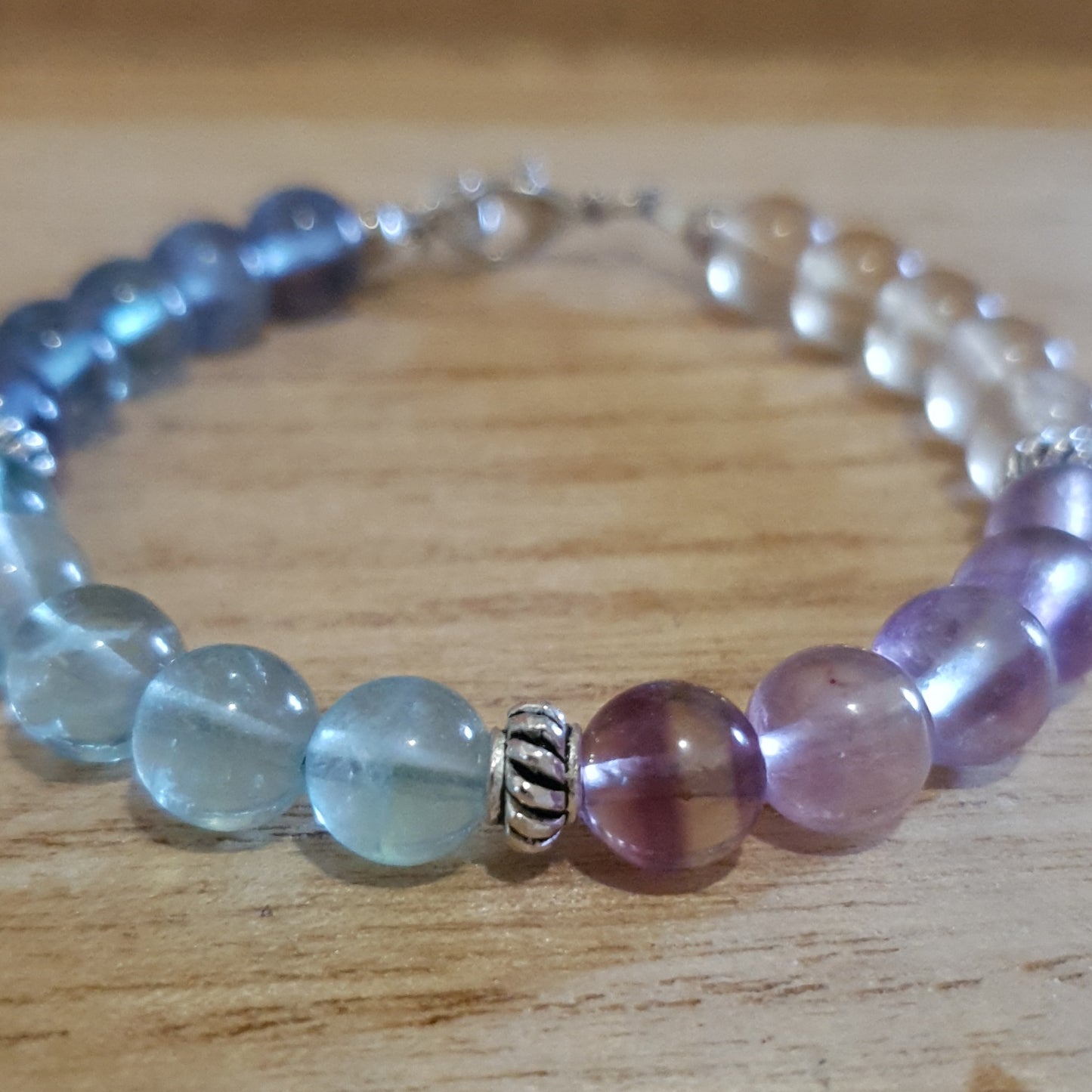 Multi Coloured Fluorite Handmade Bracelet.