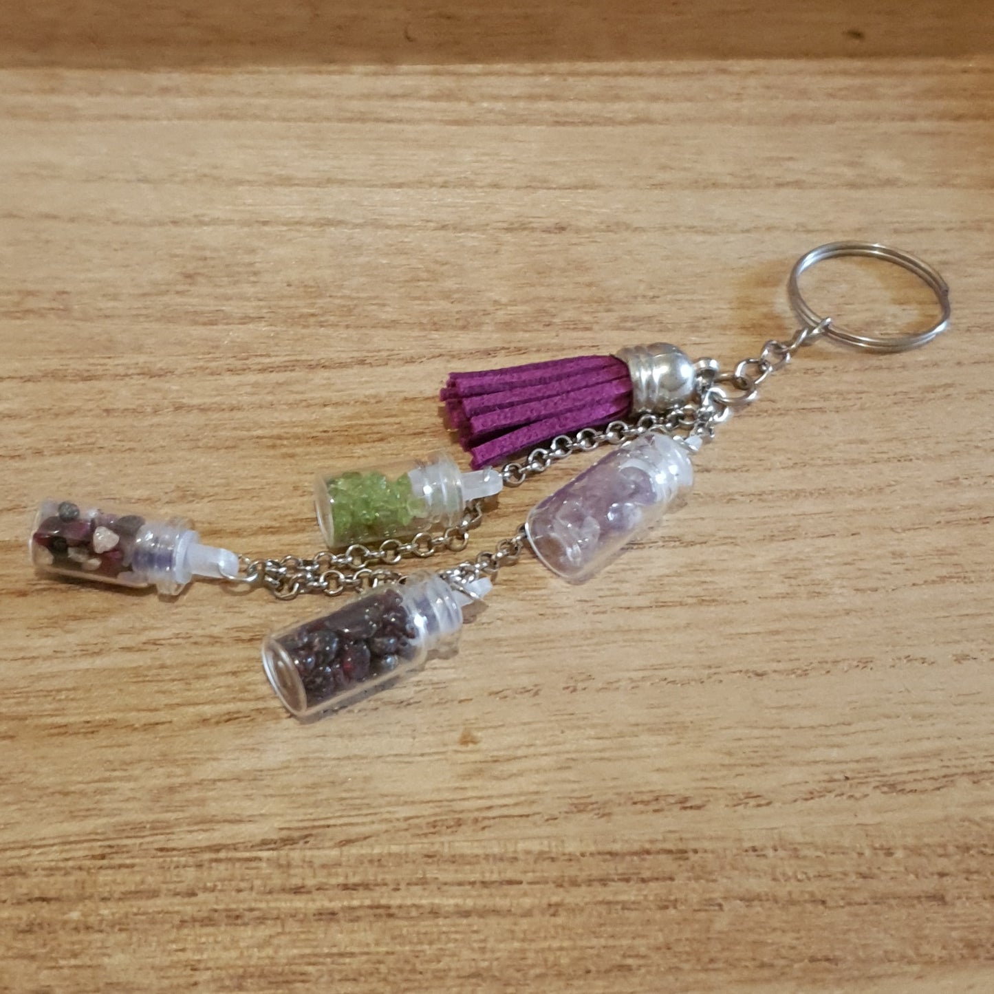 Crystal Chip Jars Handmade Keychain.
