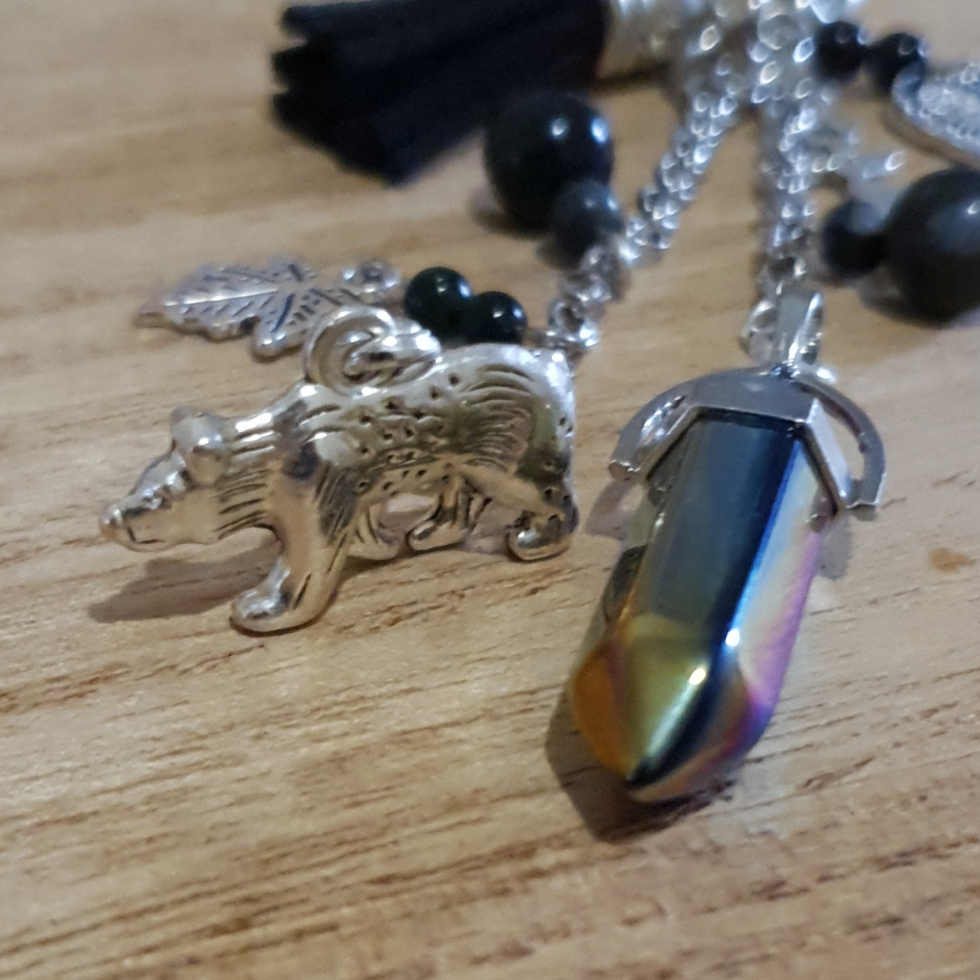 Black Bear Themed Handmade Keychain.