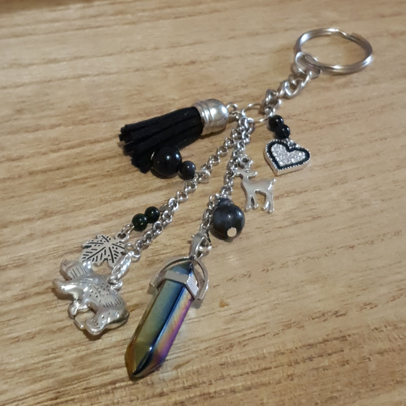 Black Bear Themed Handmade Keychain.