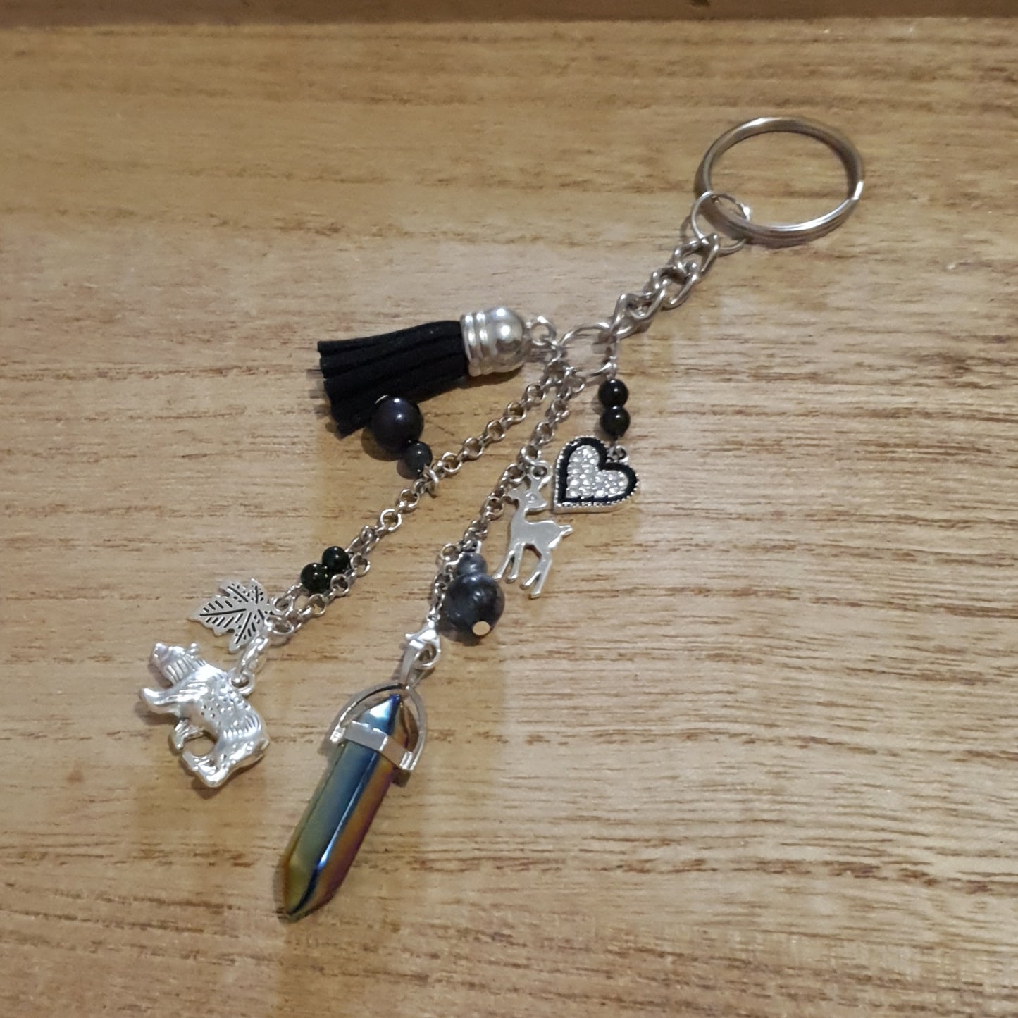 Black Bear Themed Handmade Keychain.