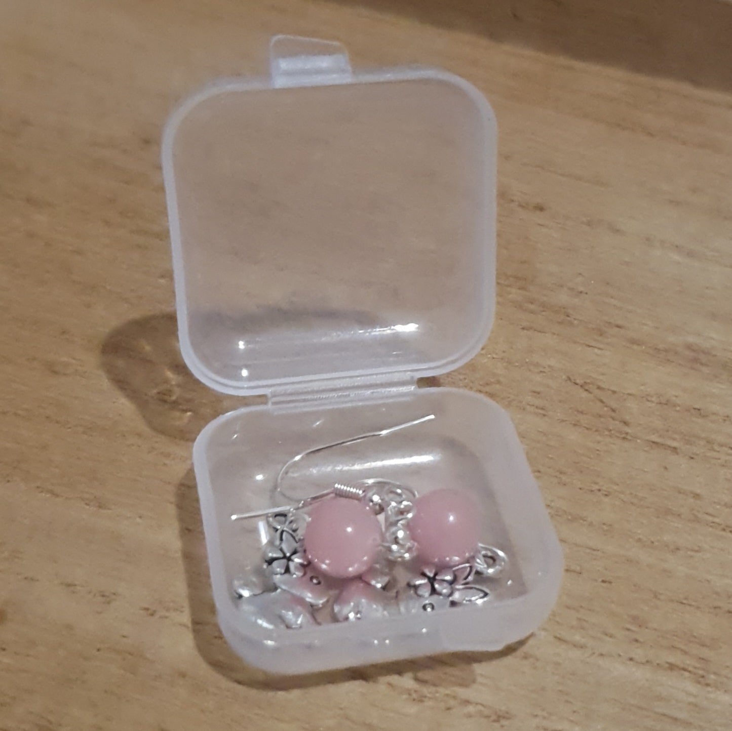 Happy Geeks Bunny Earrings. Pink Luminous Bead Earrings.