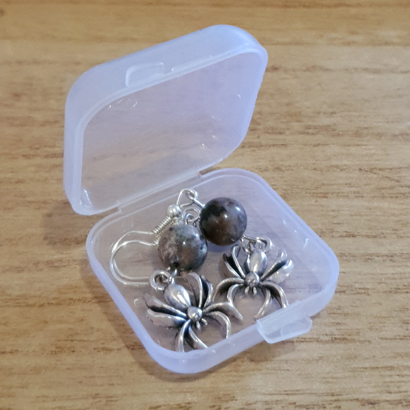 Spooky Spider Dangle Earrings. Yooperlite Spider Earrings.