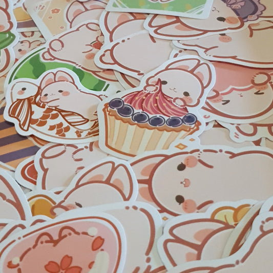 Bunny Rabbit Stickers. 10 Pack of Bunny Themed Stickers.