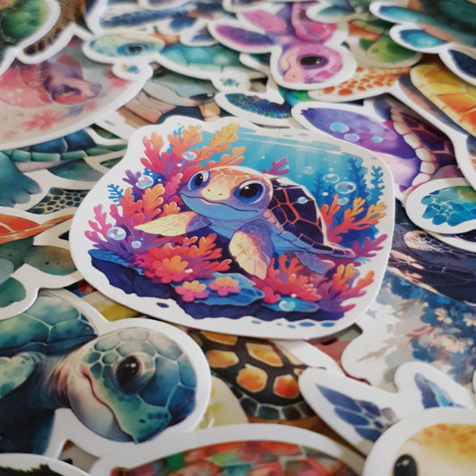 Terrific Turtle Stickers. 10 Packs of Turtle Themed Stickers.