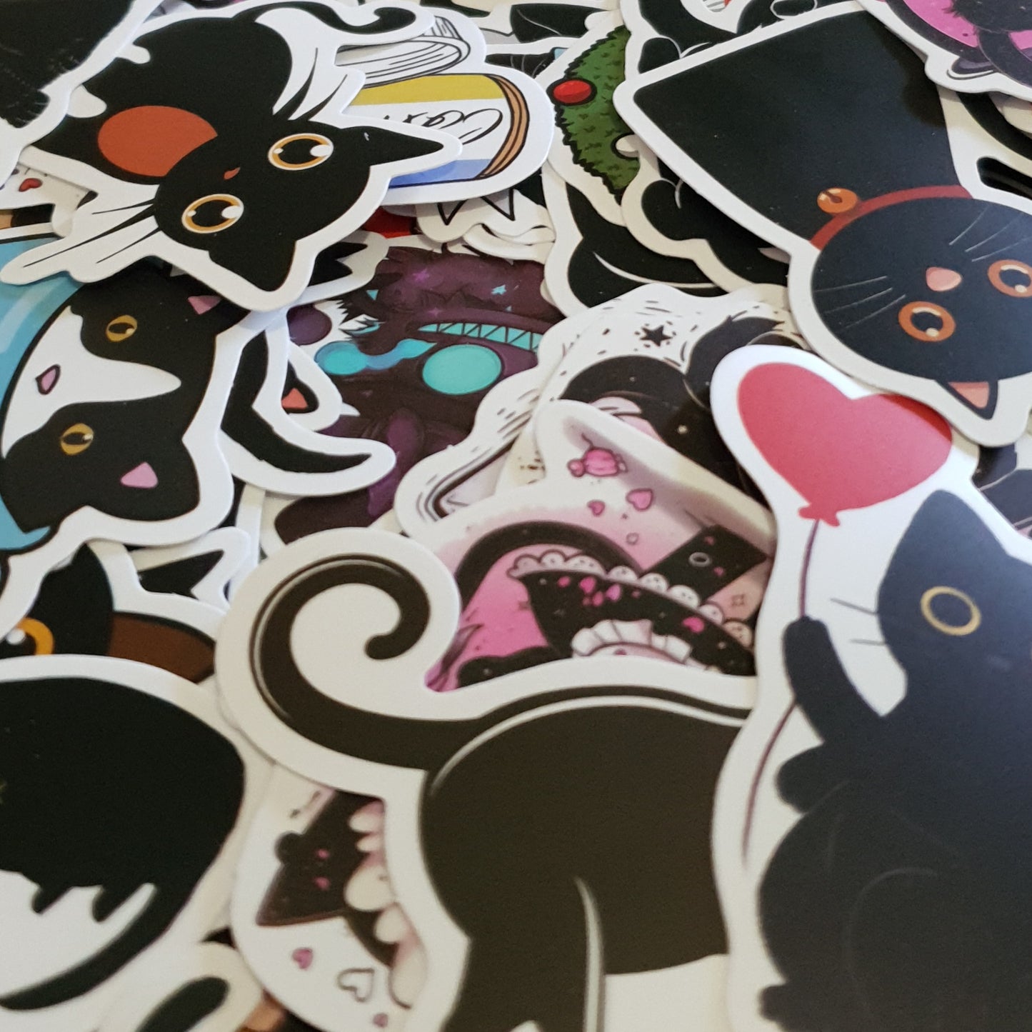 Black Cat Stickers. 10 Packs of Black Cat Themed Stickers.