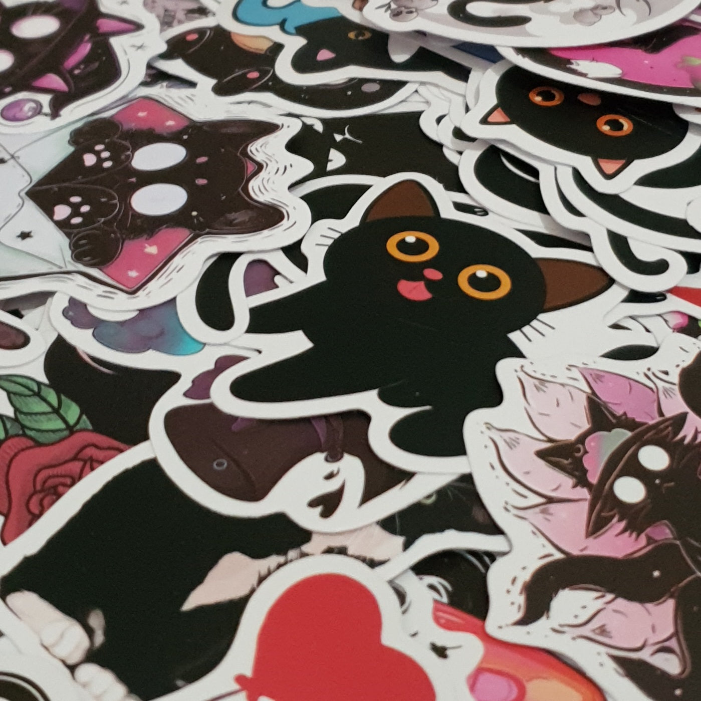 Black Cat Stickers. 10 Packs of Black Cat Themed Stickers.