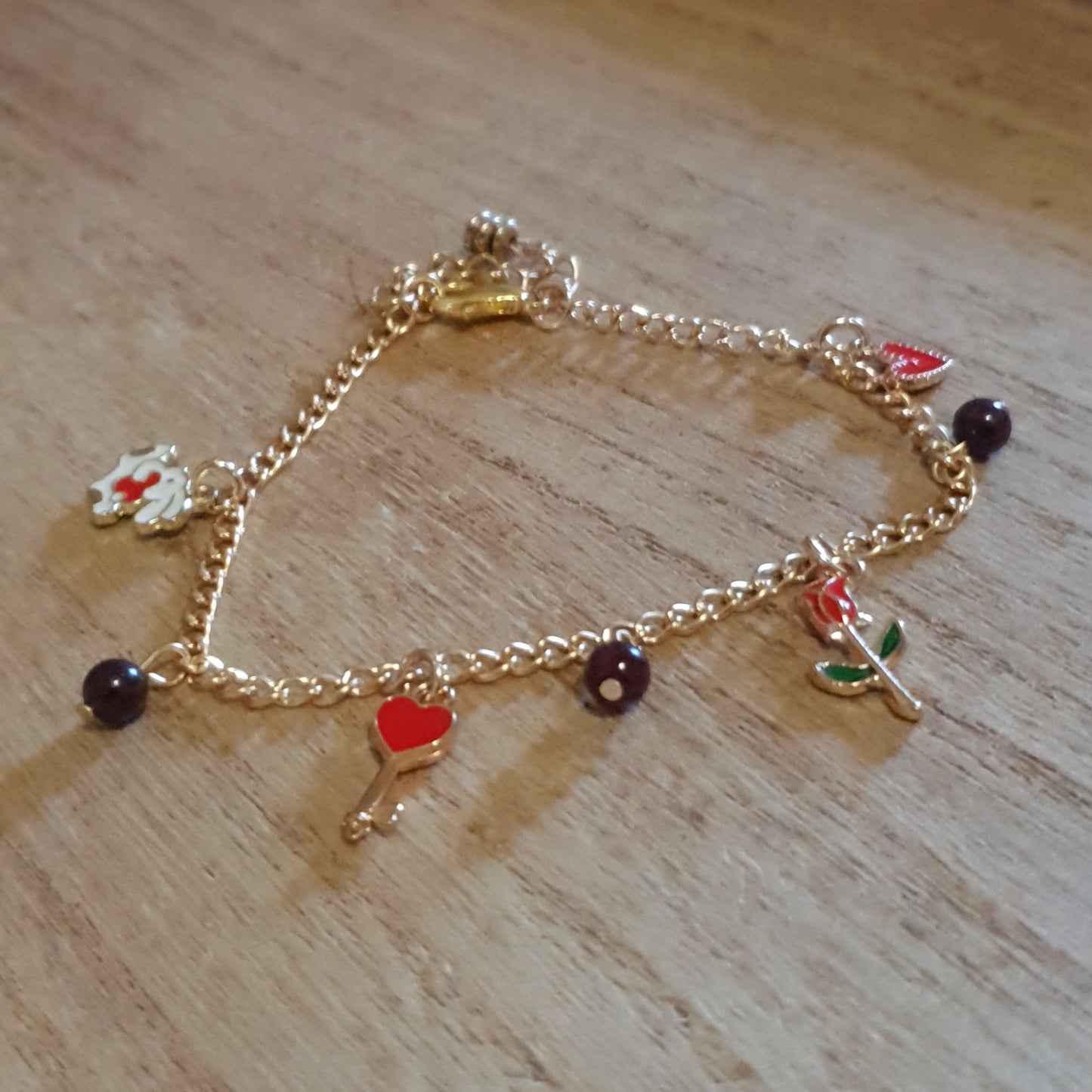 Bunny Love Bracelet. Red Garnet Bunny Bracelet.