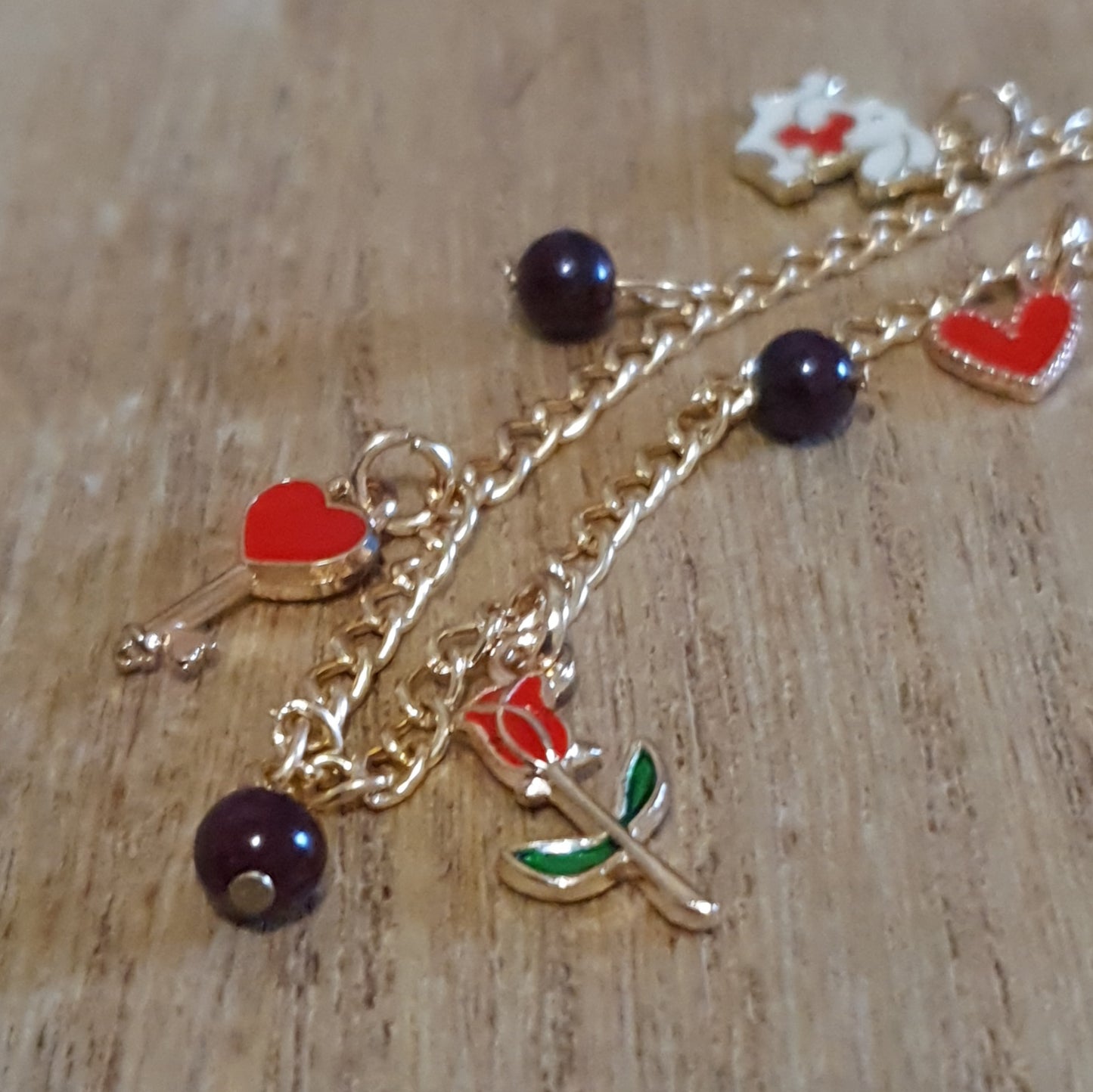 Bunny Love Bracelet. Red Garnet Bunny Bracelet.