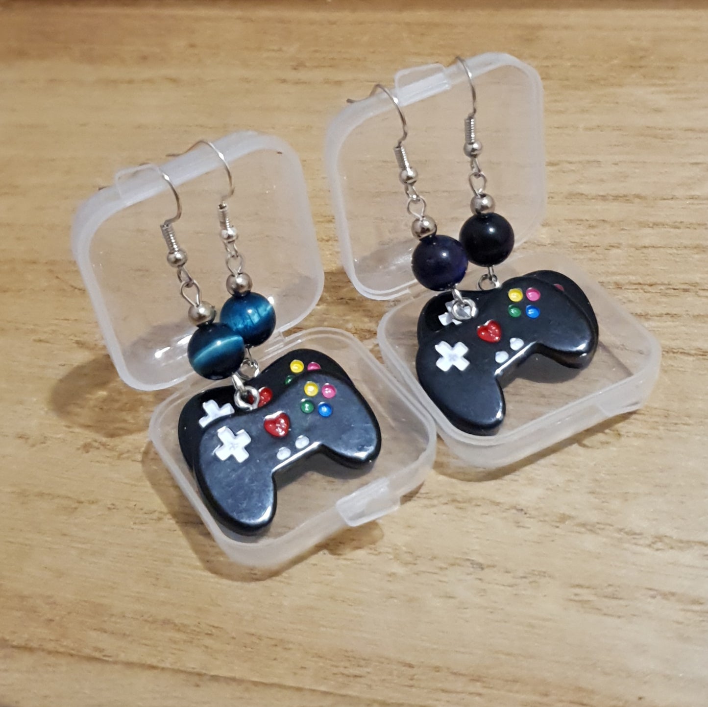 I love Gaming Earrings. Galaxy Tiger Eye Gamer Earrings.