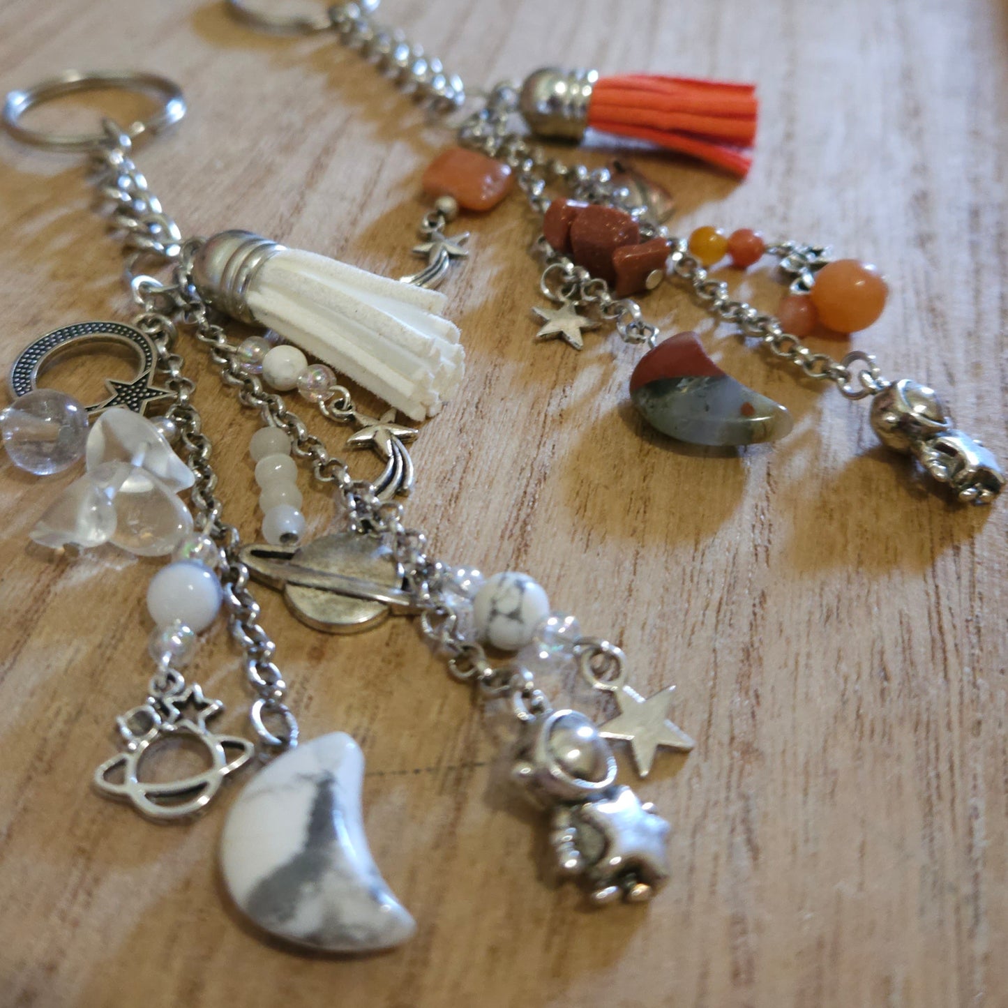 Man on the Moon Keychains. Handmade Keychain.