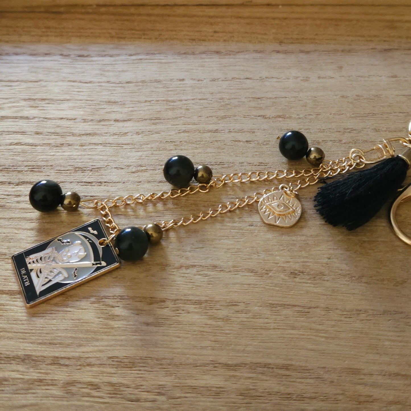 Death Tarot Keychain. Handmade Keychain.