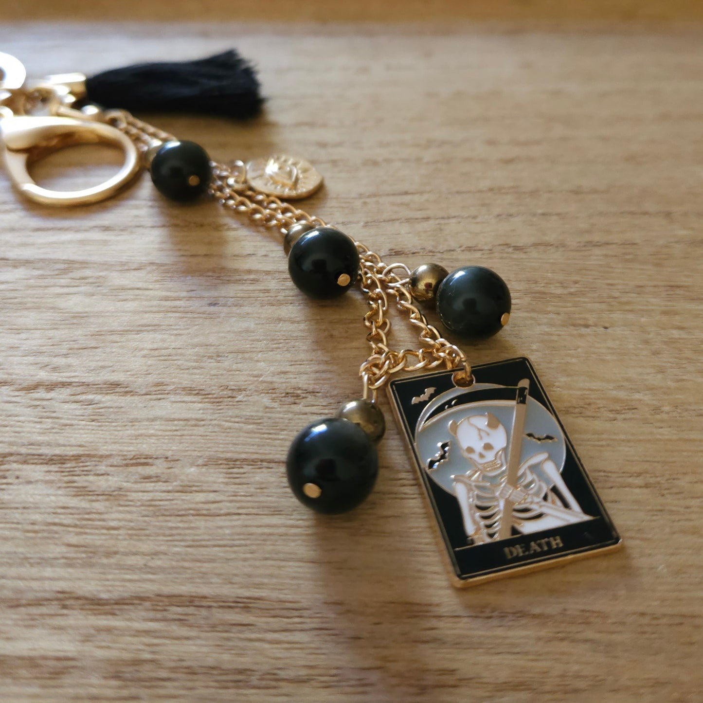 Death Tarot Keychain. Handmade Keychain.