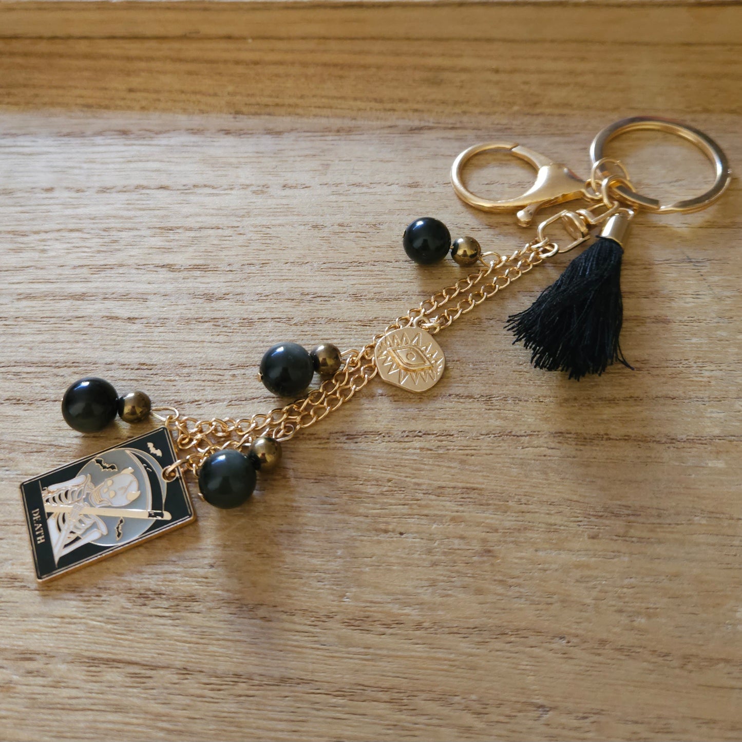 Death Tarot Keychain. Handmade Keychain.