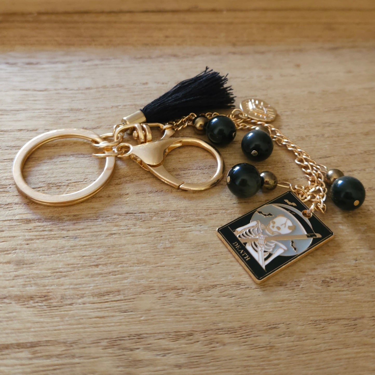 Death Tarot Keychain. Handmade Keychain.