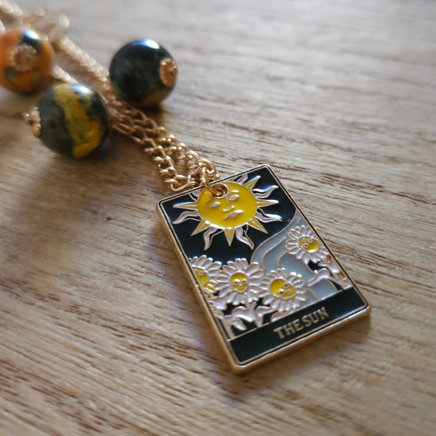 The Sun Tarot Keychain. Handmade Keychain.