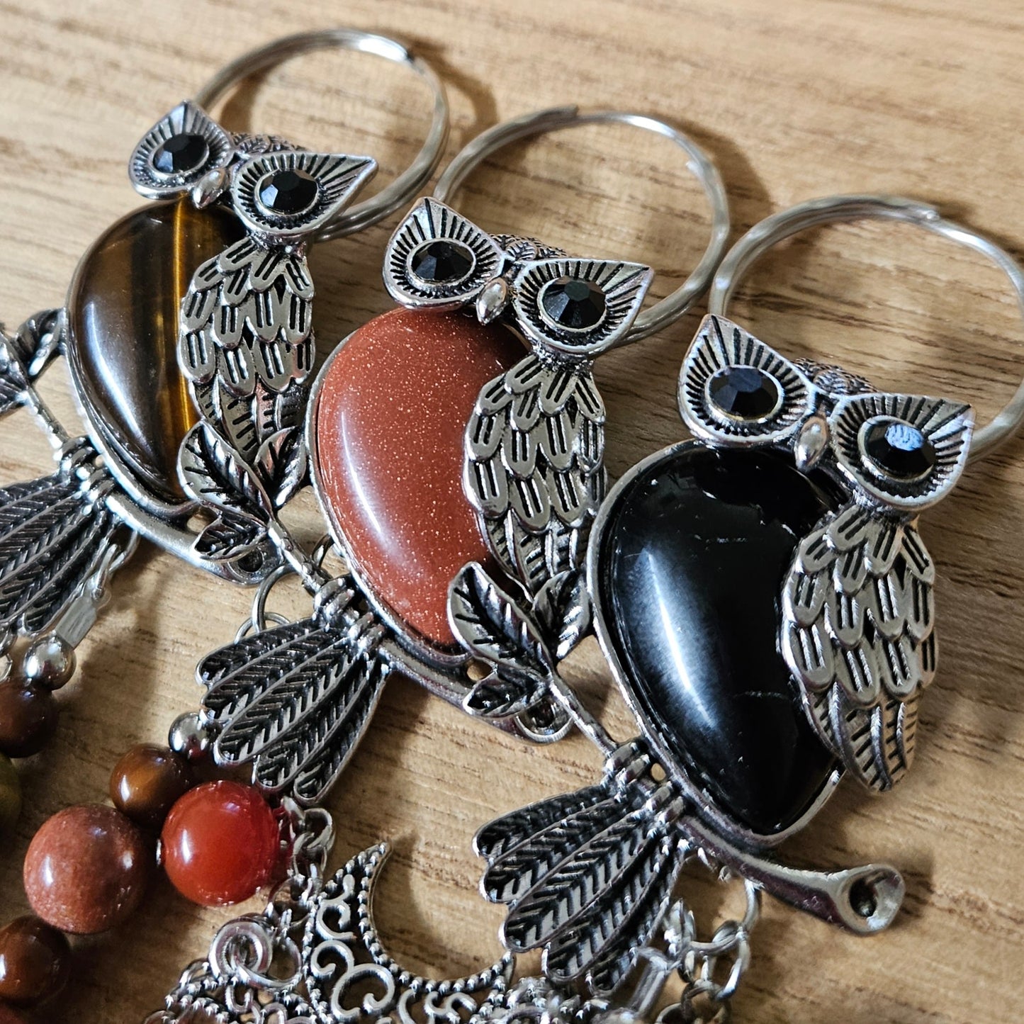 Night Owl Handmade Keychain. *Available in Assorted Materials*