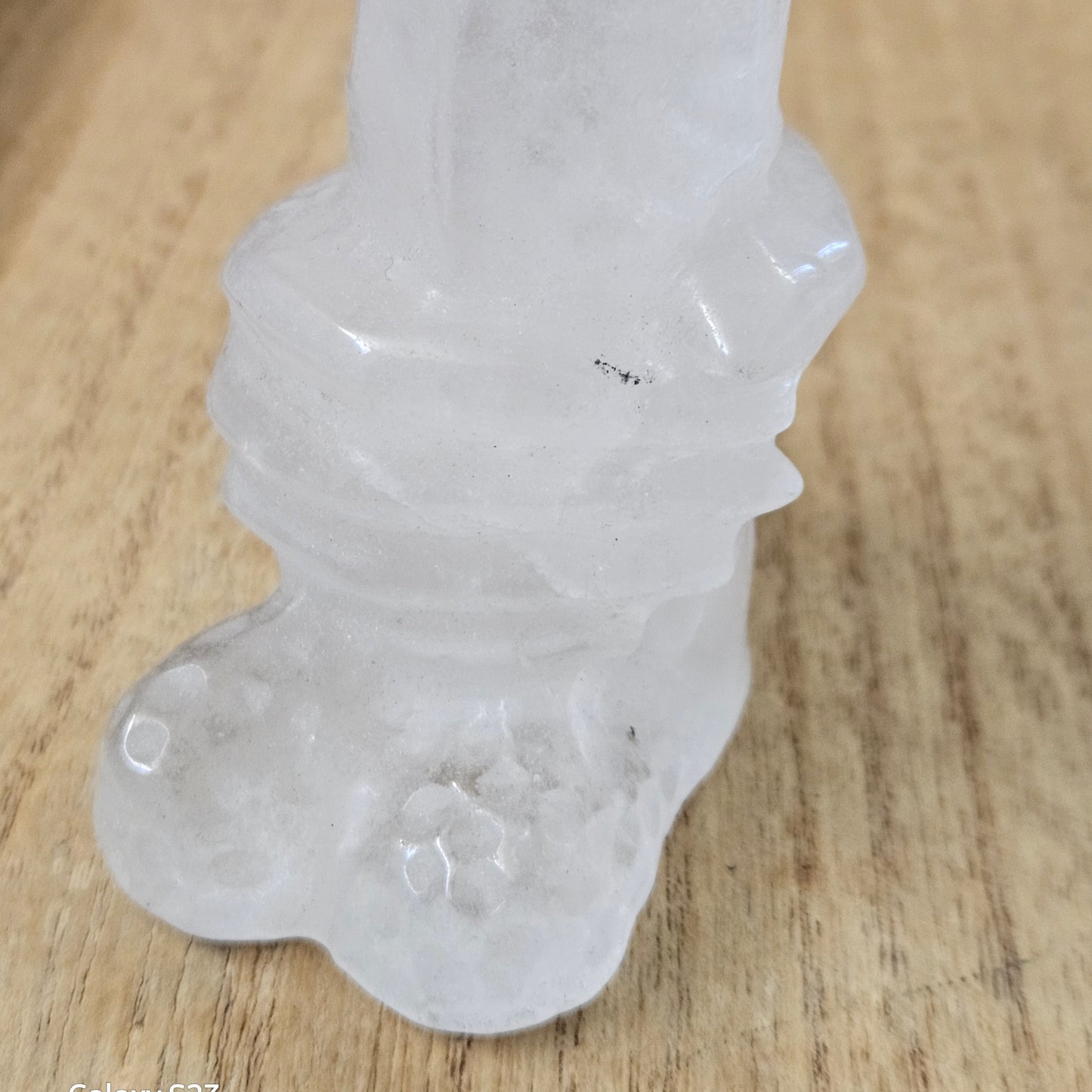 Clear Quartz Gripped Dick Carving.