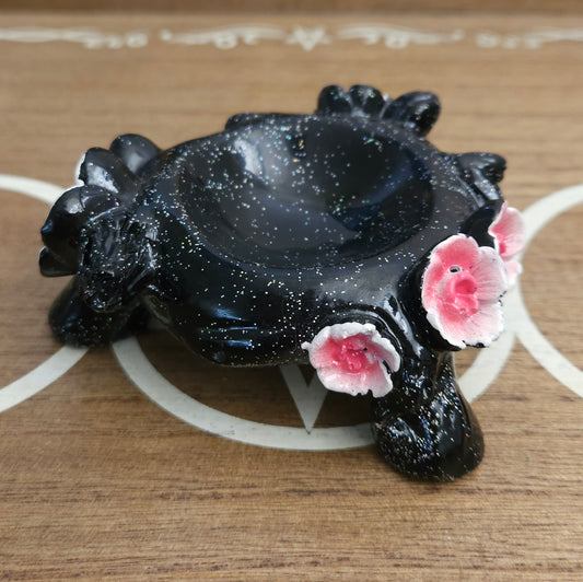 Black Holder with Pink Cherry Blossoms.