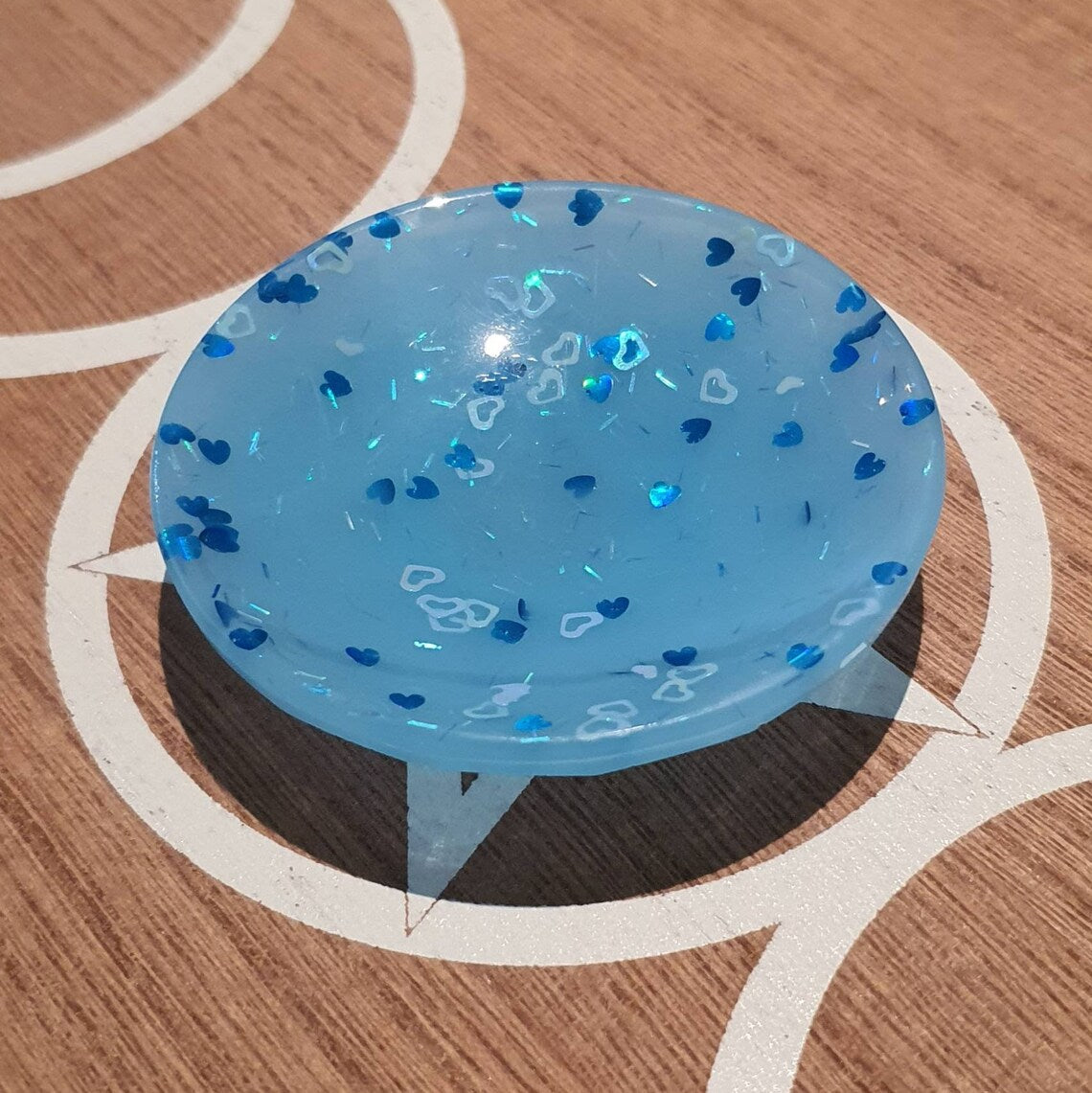 Small Circle Glitter Trinket Dish/ Crystal Sphere Holder. *Comes in Assorted colours*