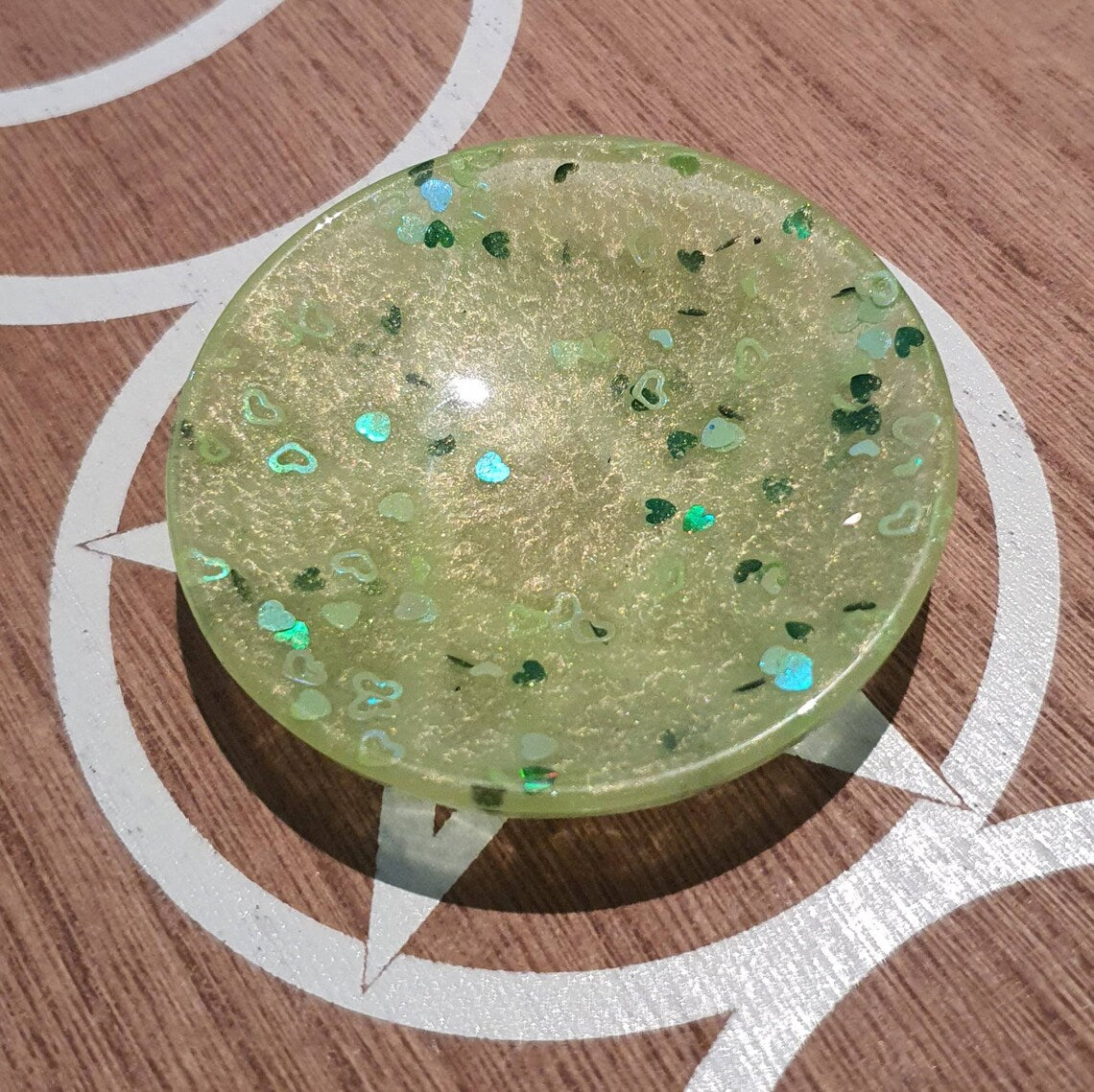 Small Circle Glitter Trinket Dish/ Crystal Sphere Holder. *Comes in Assorted colours*