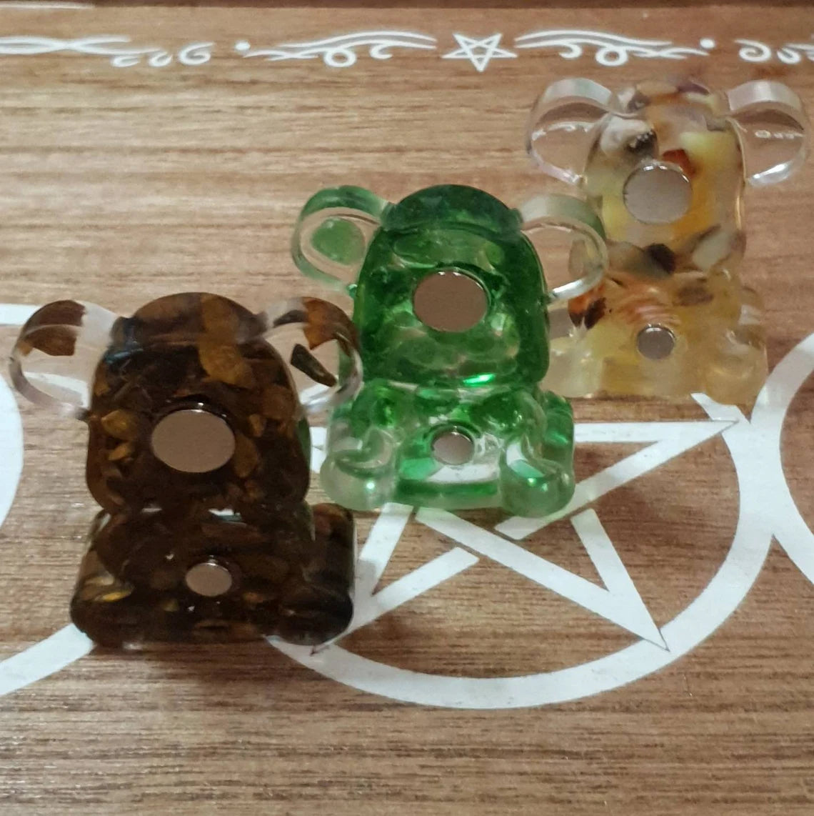 Crystal Chip Resin Bear Fridge Magnets.