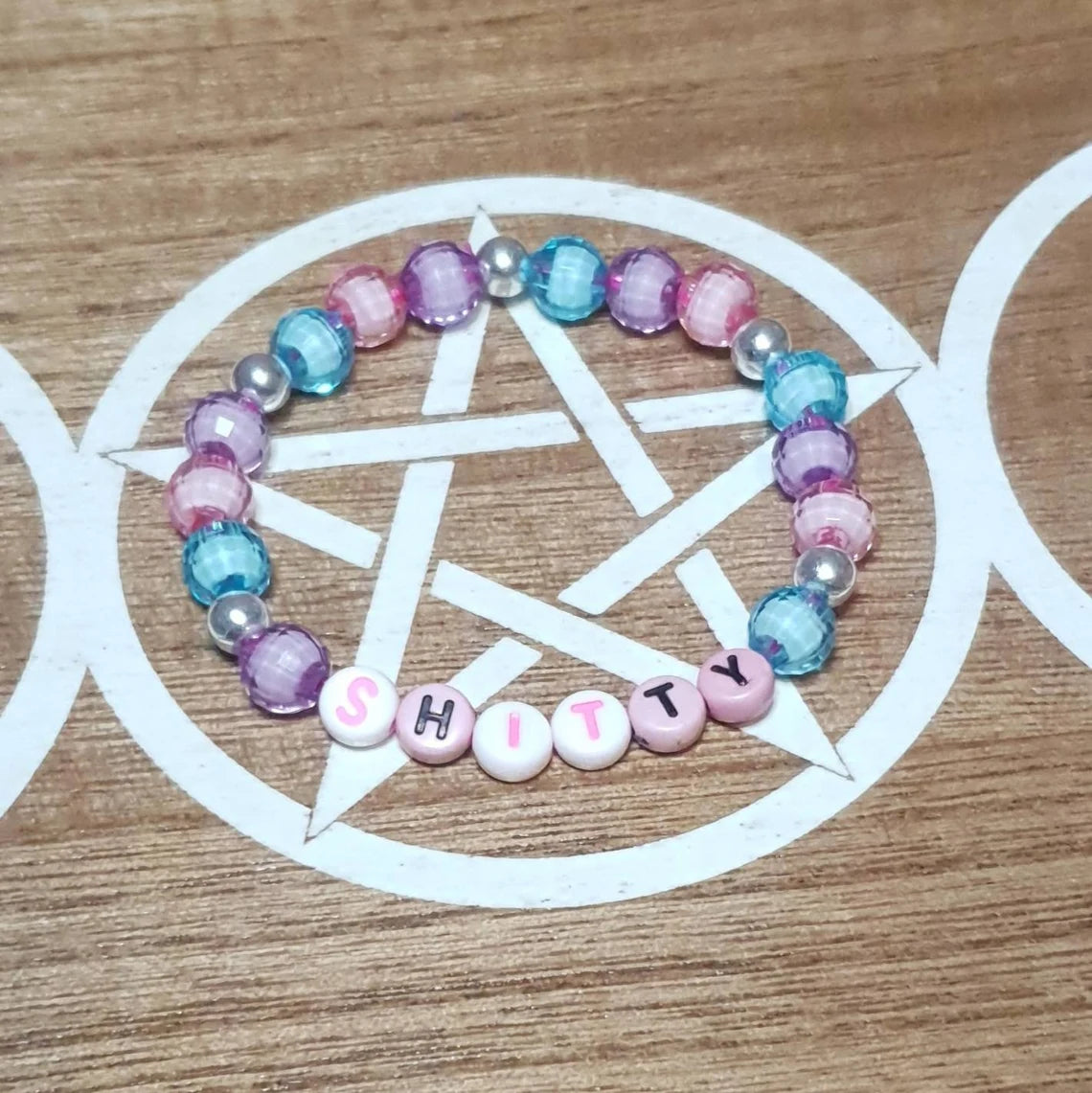 Obscene Cuss Word Beaded Stretch Bracelets.