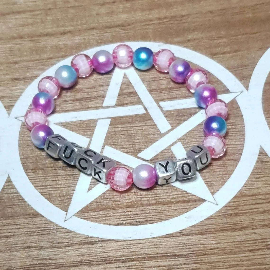 Obscene Cuss Word Beaded Stretch Bracelets.