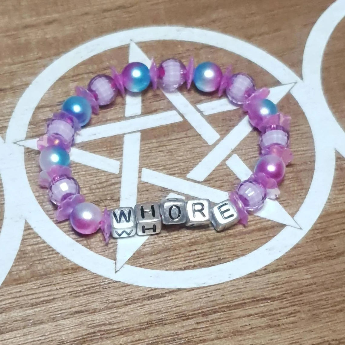 Obscene Cuss Word Beaded Stretch Bracelets.