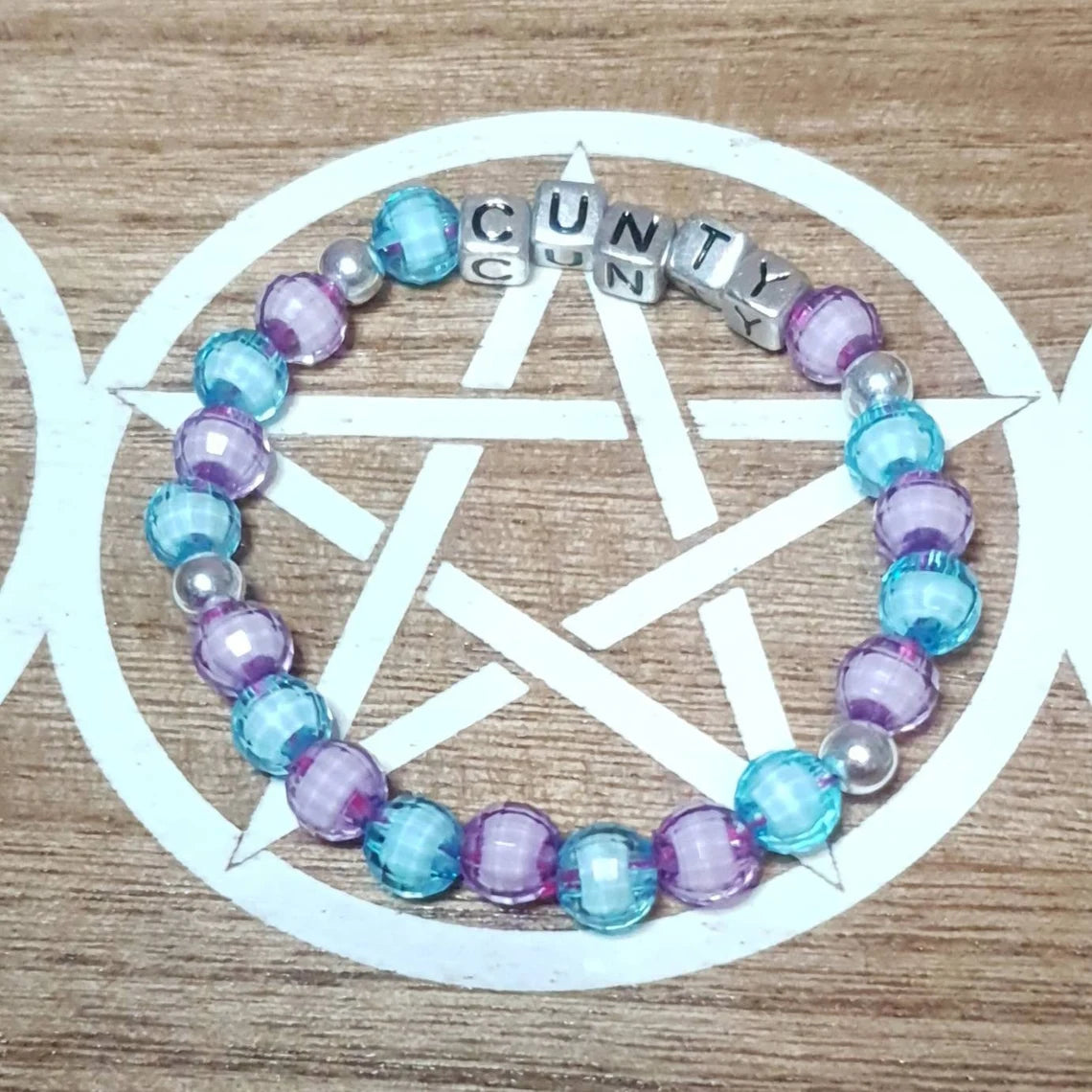 Obscene Cuss Word Beaded Stretch Bracelets.