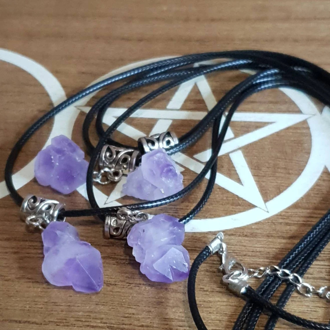 Raw Popcorn Amethyst Necklace.