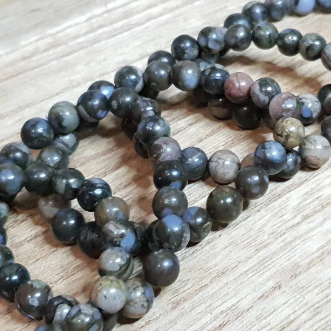 Que Sera Bracelet. Que Sera Stone aka Galaxy Rhyolite. 8mm Beads.