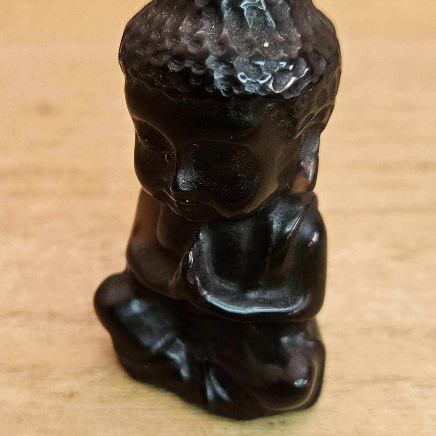 Ice Obsidian Shaka Buddha Carving.