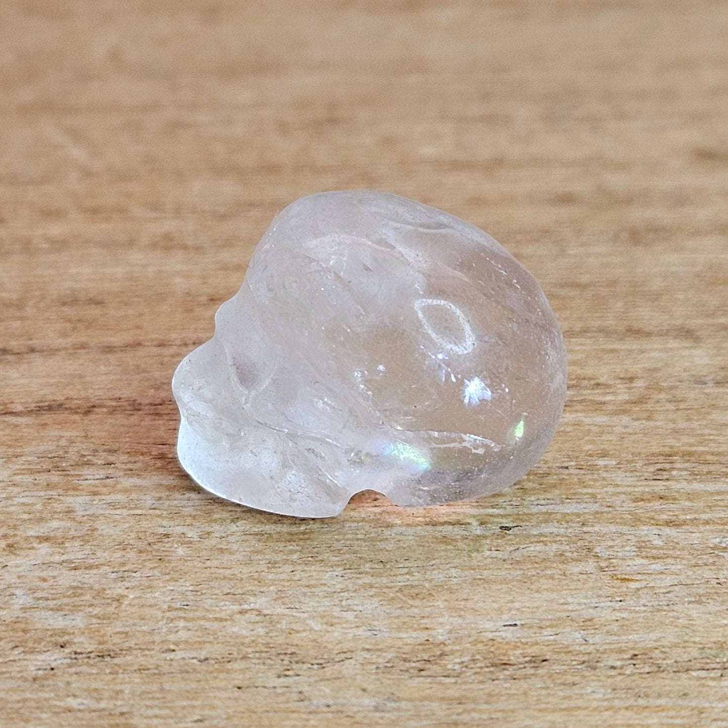 Clear Quartz Skull Miniature Carving.