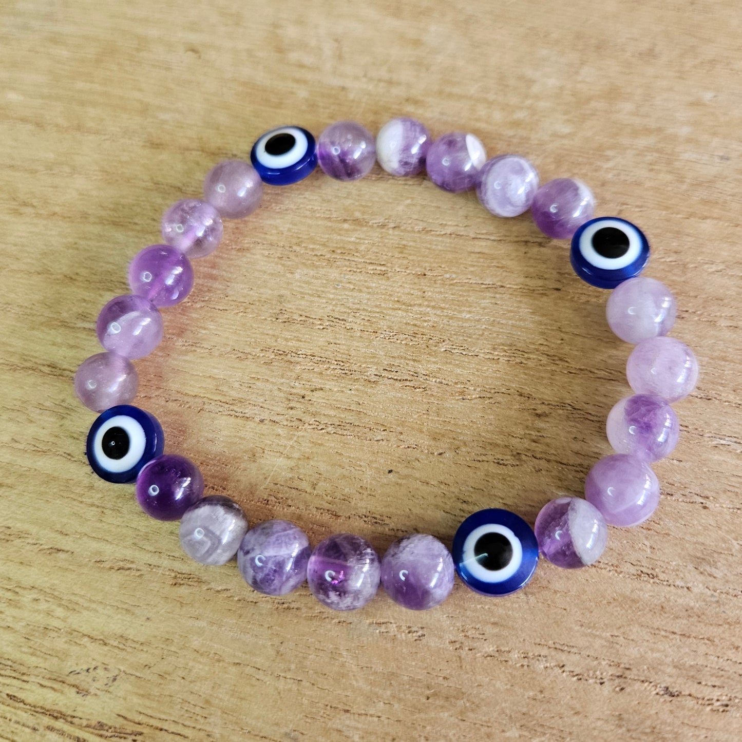 Hand-made Evil Eye Stretch Bracelet. *Comes in Assorted Materials*