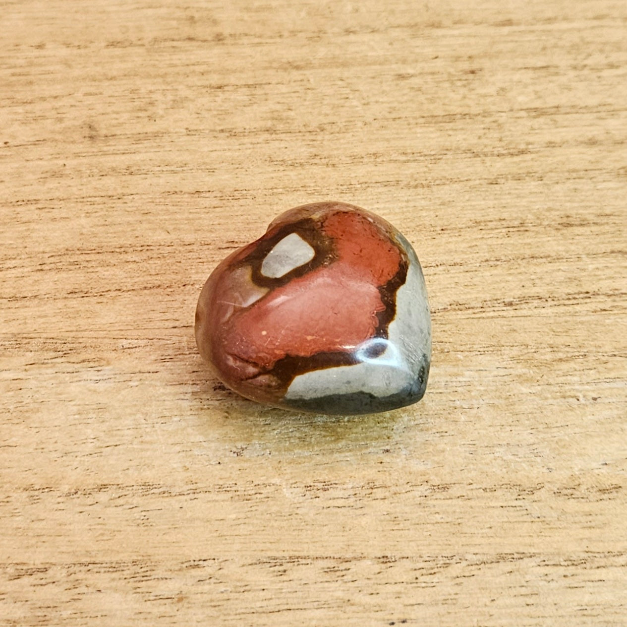 Polychrome Jasper Puffy Heart Carving.