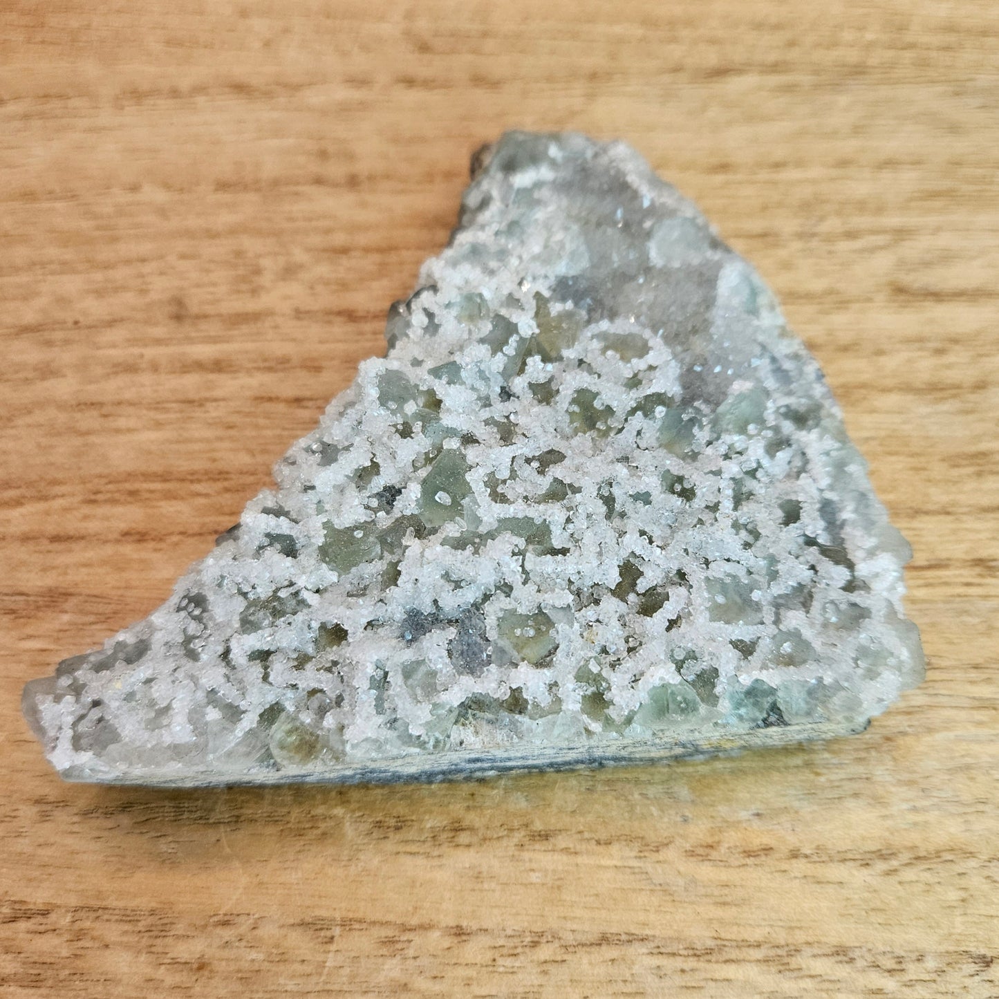 Green Cubic Sugar Fluorite Cluster Freeform.