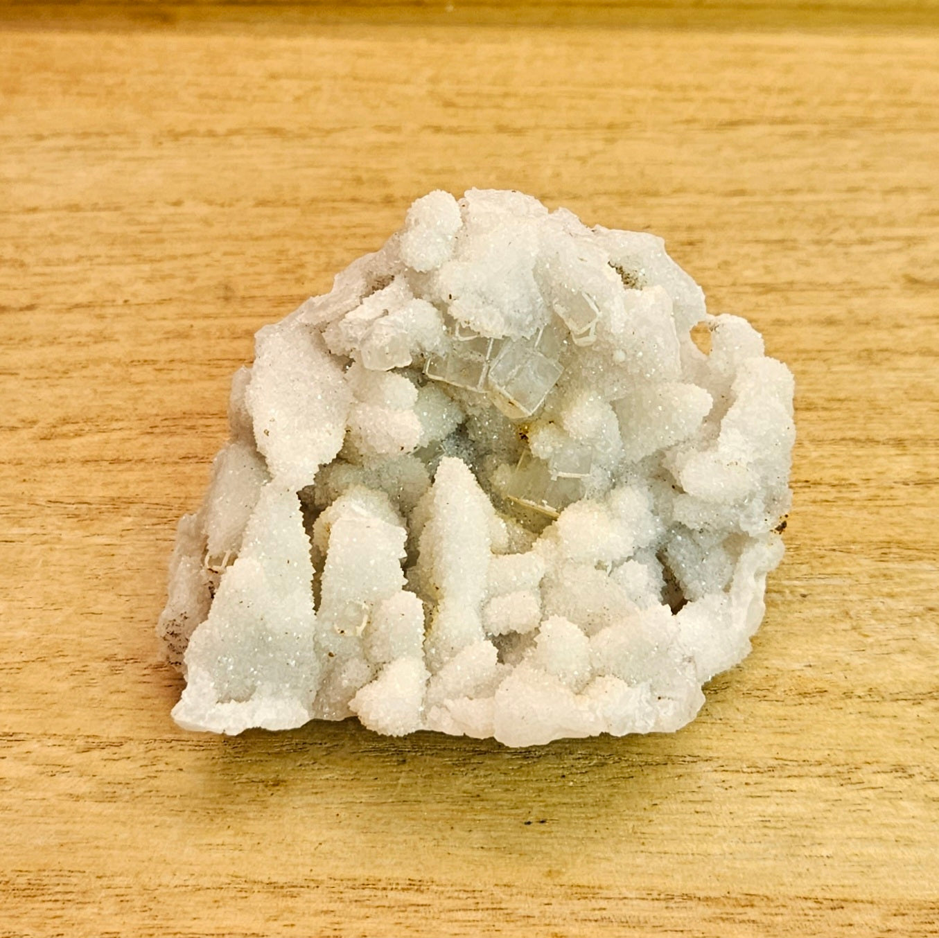 Quartz Stalactites with Cubic Fluorite.