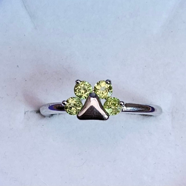 Cubic Zircon Paw Adjustable Ring.
