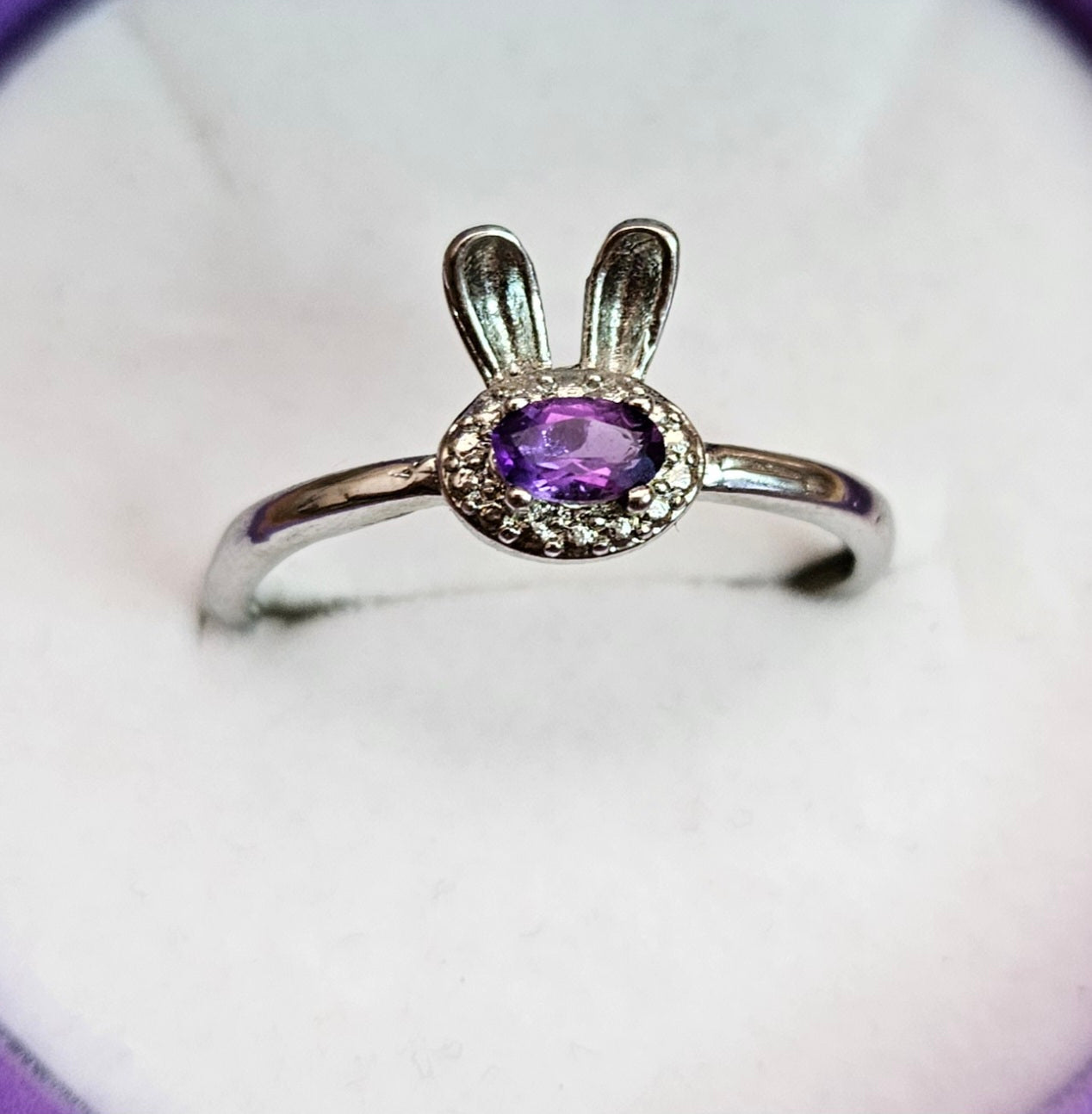 Amethyst Rabbit Adjustable Ring.
