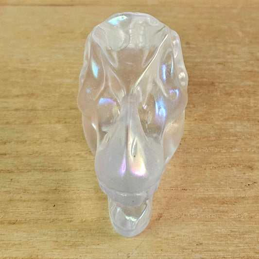 Aura Glass T-Rex Skull Carving.