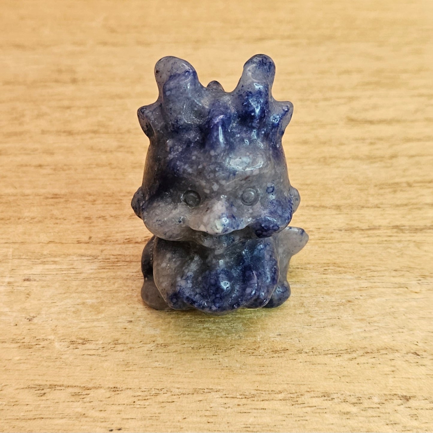 Blue Aventurine Baby Dragon Carving.